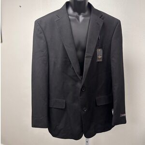 DOCKERS Mens 48R Black Stripe Suit Sport Coat Blazer Jacket New With Tags